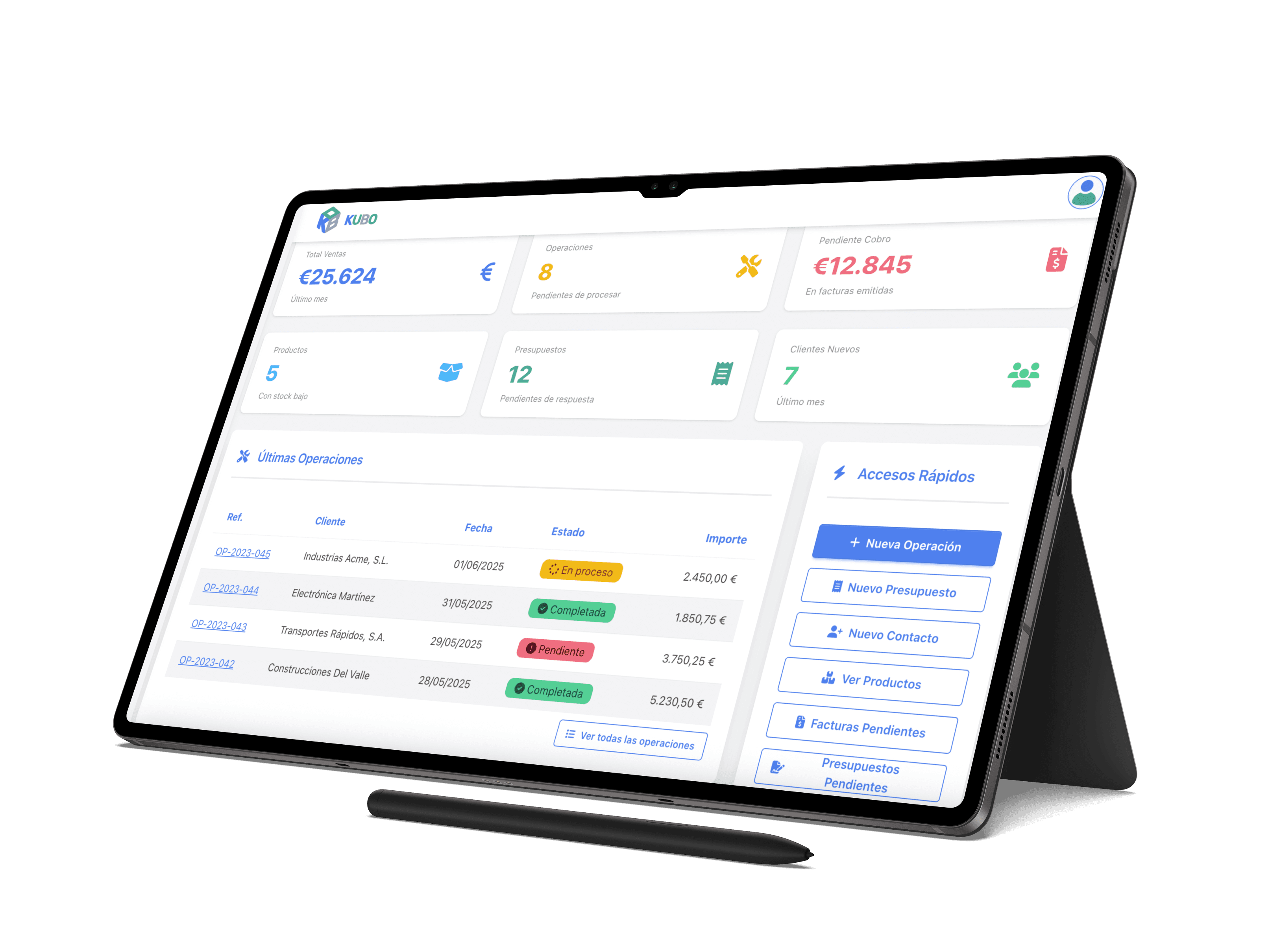 Plataforma ERP KUBO - Interfaz intuitiva para gestión empresarial