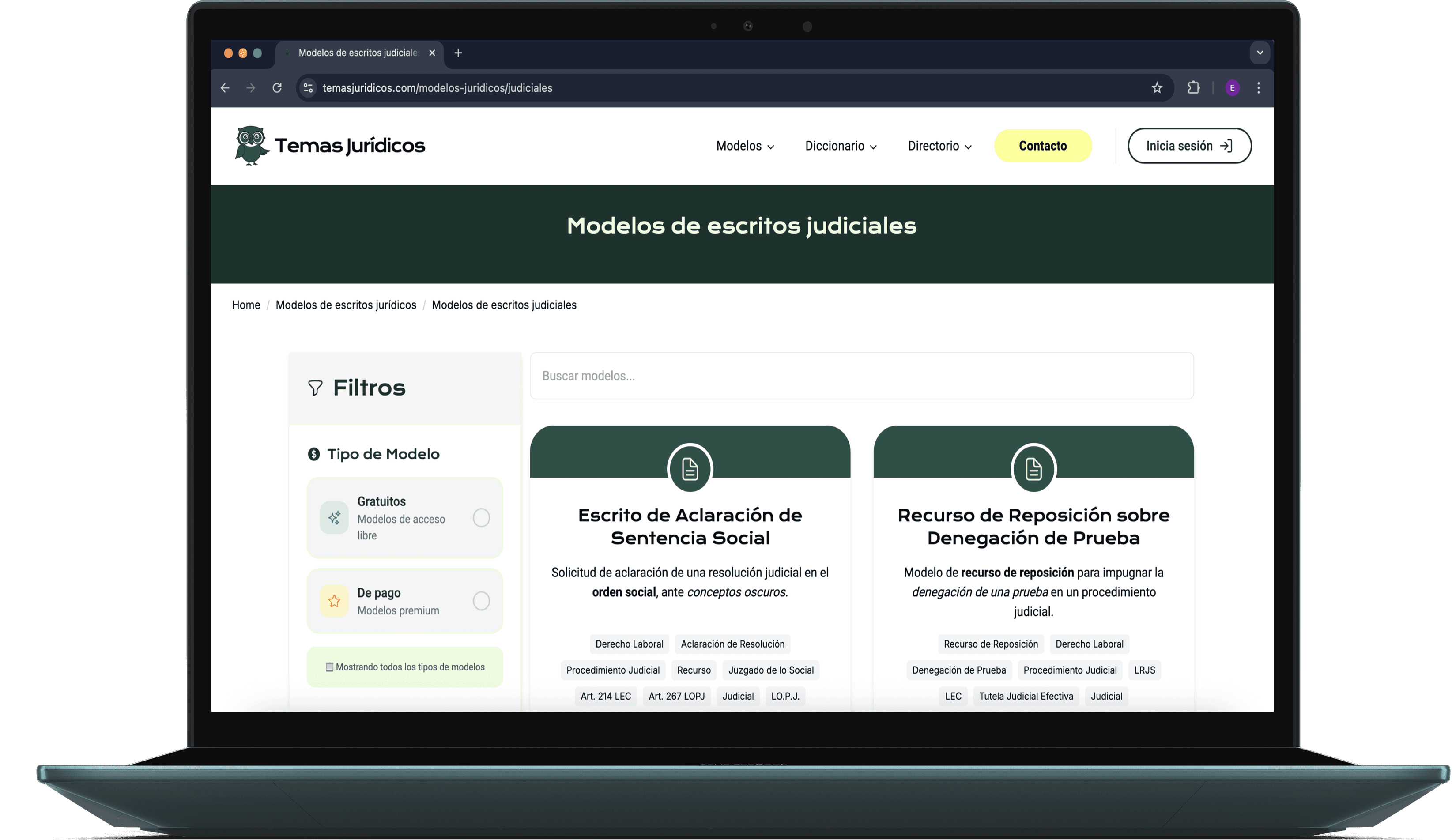 Funcionalidades SEO de Temas Jurídicos - Optimización para motores de búsqueda