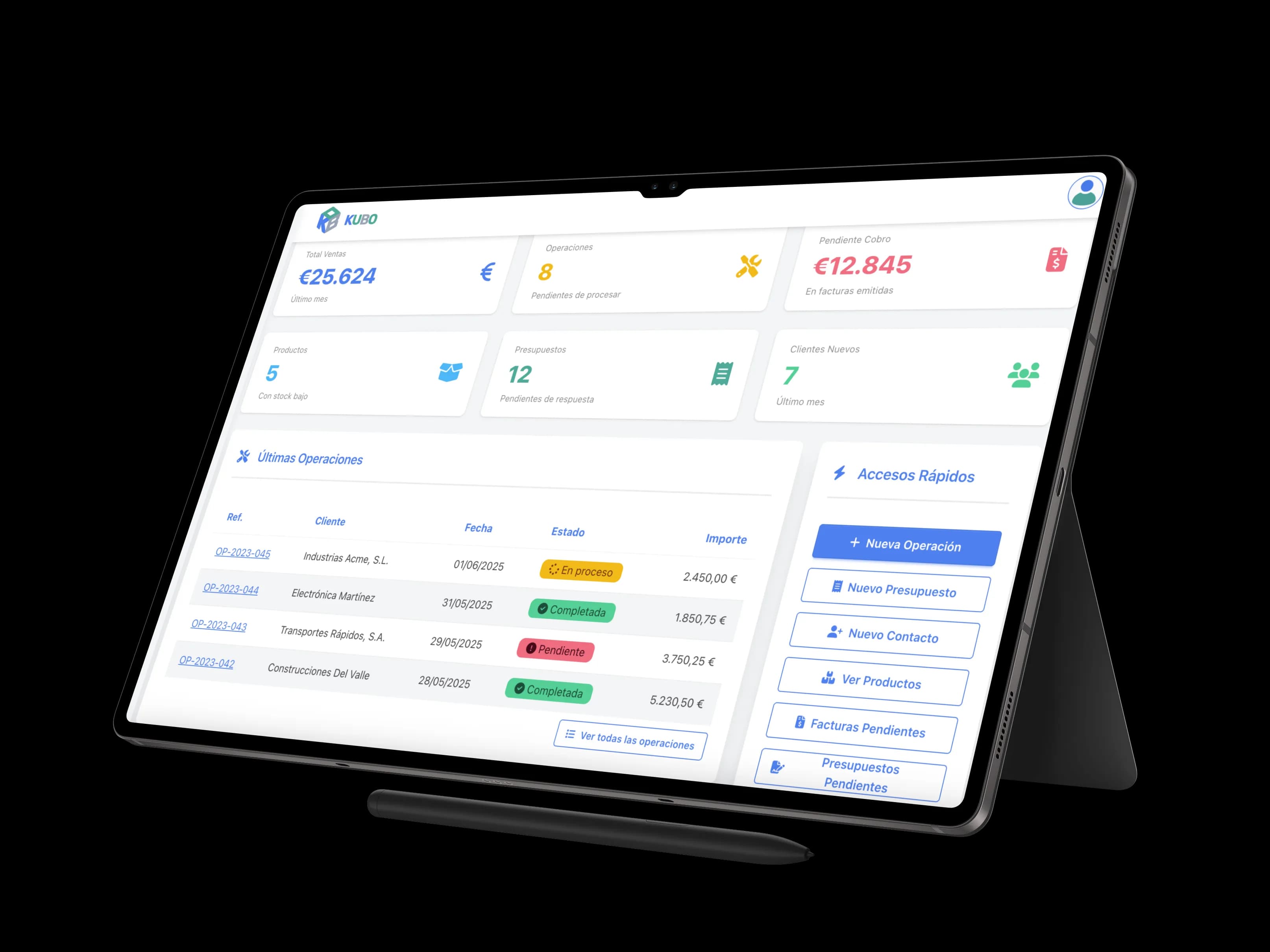 Plataforma ERP KUBO - Interfaz intuitiva para gestión empresarial