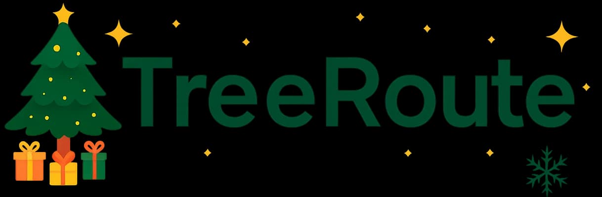 Logo primario TreeRoute - Diseño de identidad visual festiva