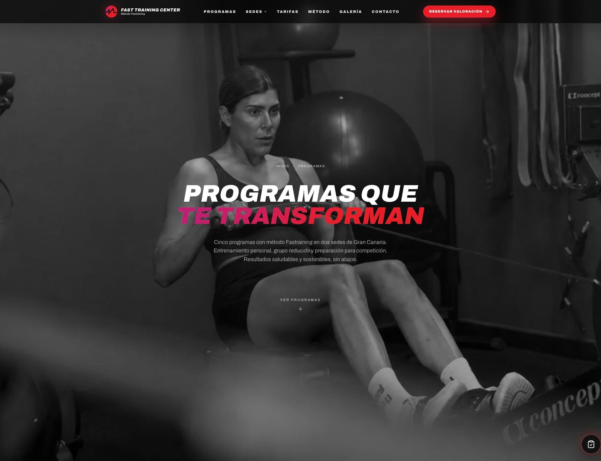 La página de programas de Fastraining en tablet
