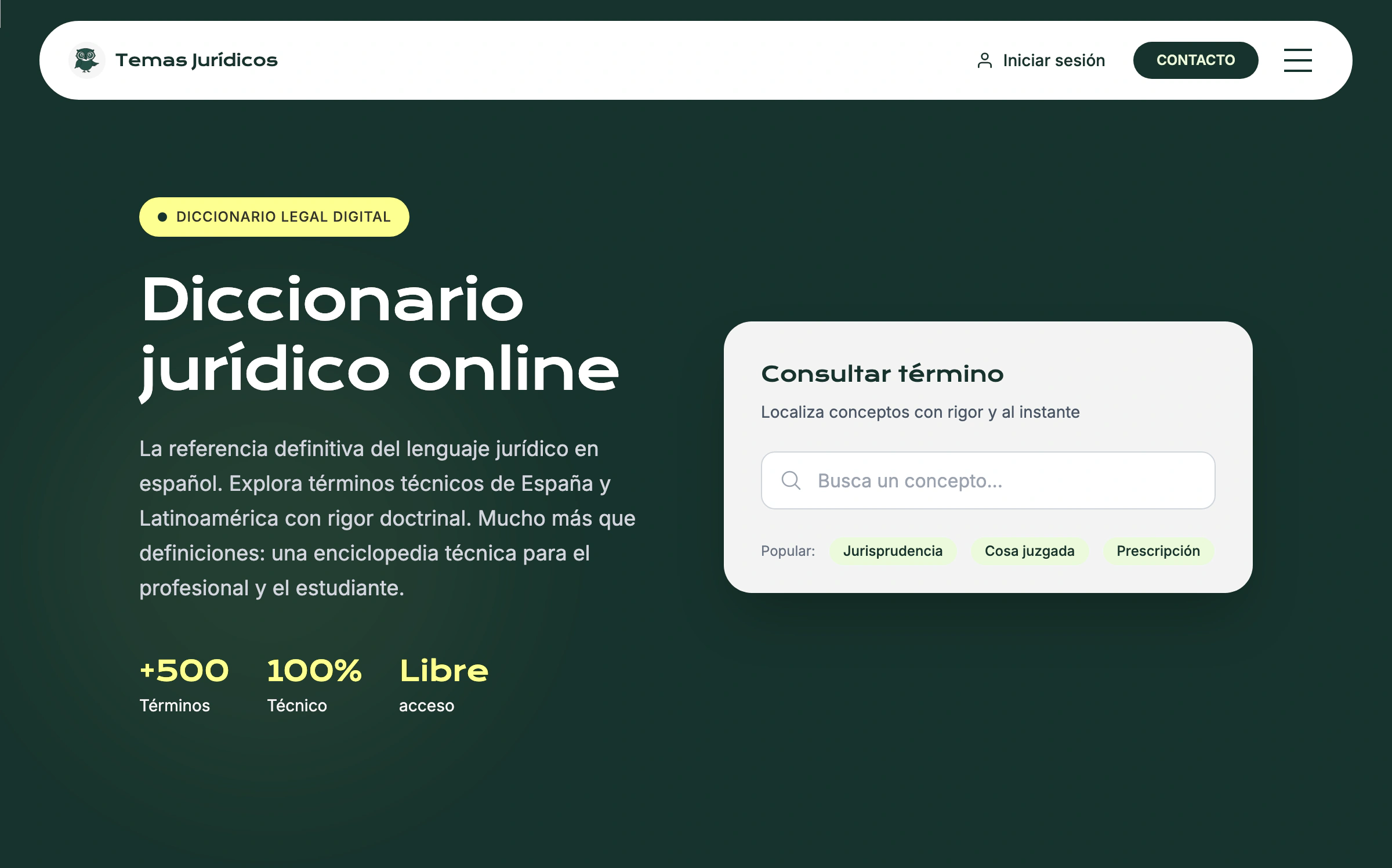 El diccionario jurídico y su buscador de términos en escritorio
