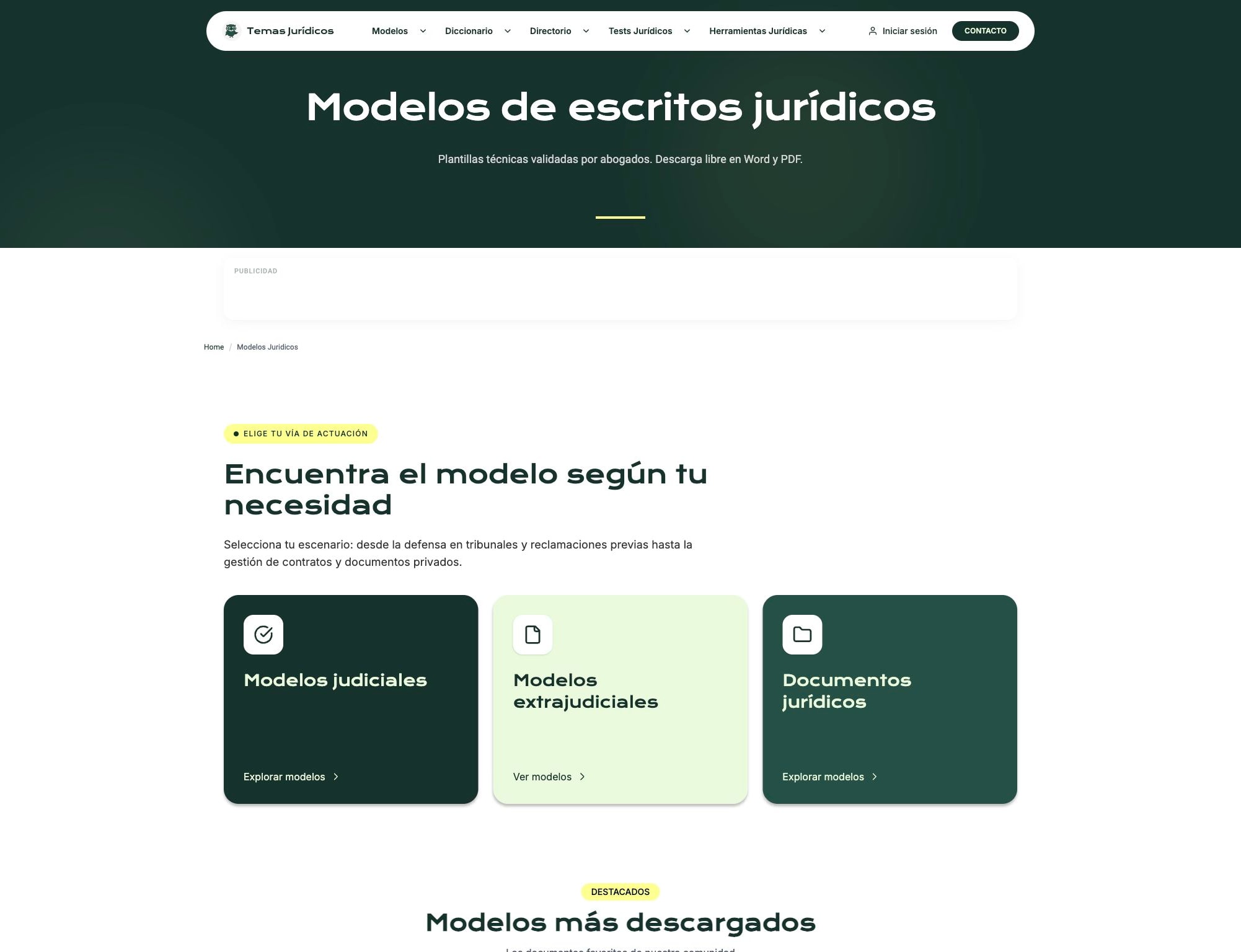 Los modelos de escritos jurídicos en tablet